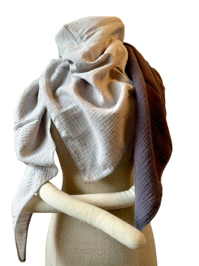 XXL-Musselintuch, einlagig, light grey - anthracite