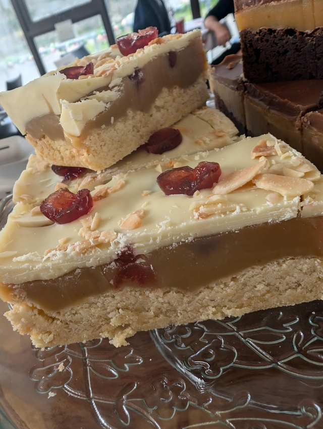Cherry Bakewell Millionaires Slice 
