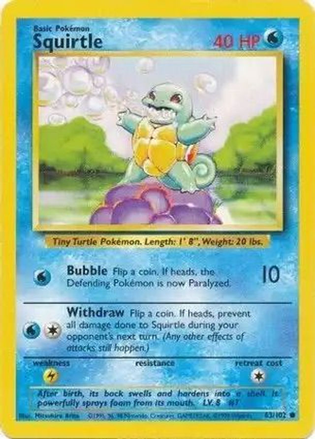 Squirtle - 63/102 (Base Set Unlimited)