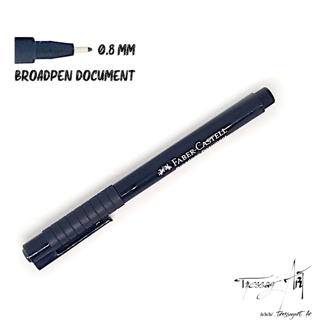 FABER CASTELL - STYLO FEUTRE BROADPEN DOCUMENT 0,8MM NOIR - FB021499