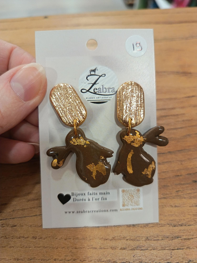 Boucles lapin choco et doré