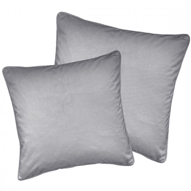 Enhanced Living Pair of Soft Velvet Grey Cushion Covers - Cushion Cases