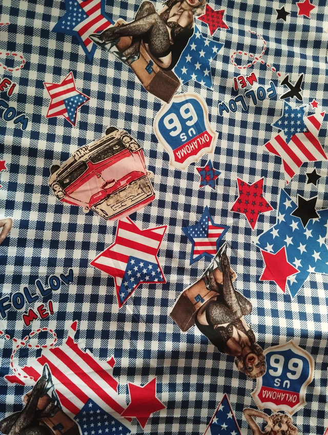 Tissu USA Route 66 pour COMMANDE 