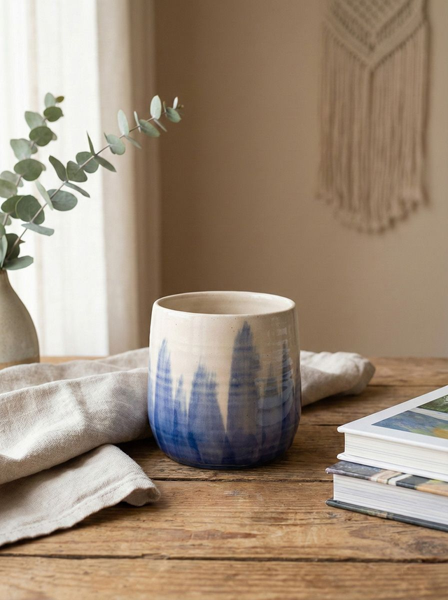 Handpainted Blue Watercolour Mug
