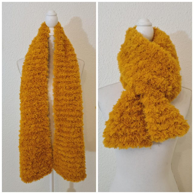 Echarpe ouverte longue moutarde