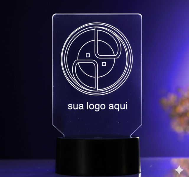 Luminária Acrilico Led Personalizada com sua Log