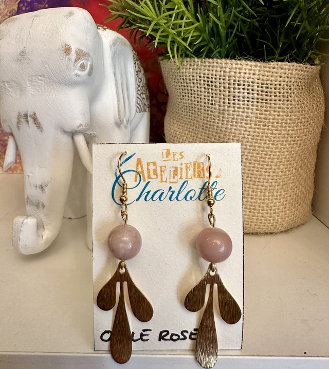 Boucles d'oreilles - "Feuille d'automne"