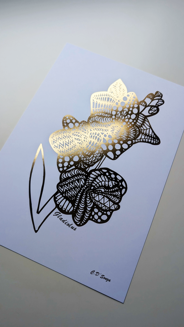 Gladiolus / August Flower Foil Print