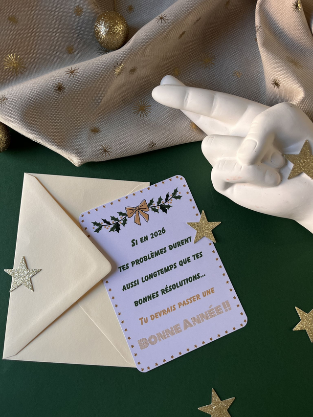 Carte Bonne Année "Y'a plus qu'à espérer"