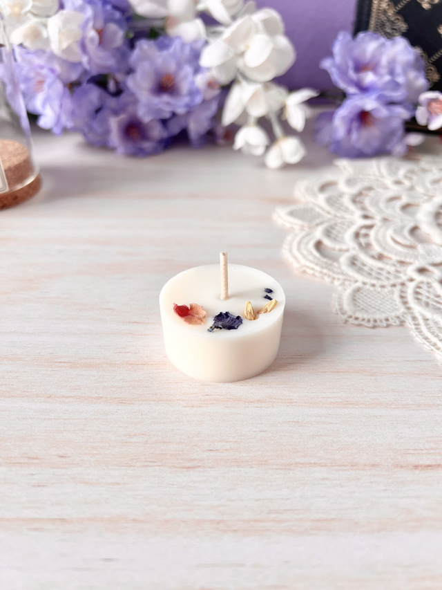 💜 Mini bougie fleurie - parfum Douce Lueur (à l'unité)