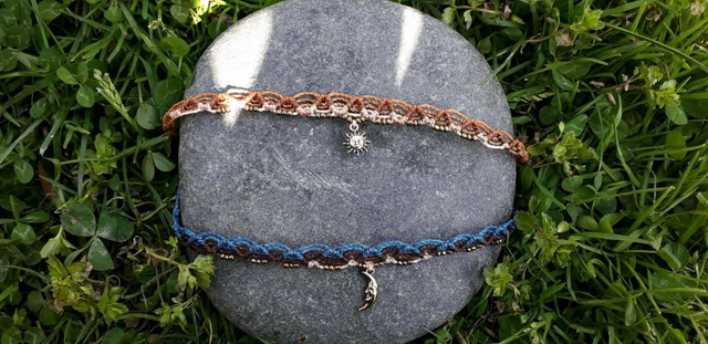 Colliers ras de cou • soleil &amp; lune