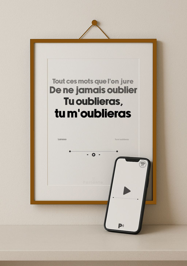 Affiche musique interactive Larusso | Tu m&#039;oublieras (audio inclus)