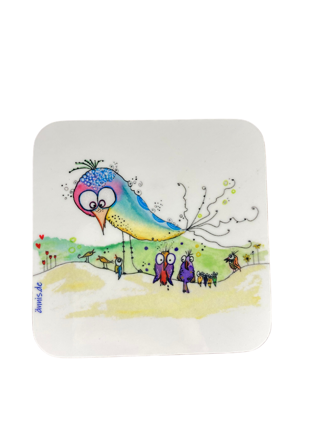 Untersetzer "Vögel auf der Leine"