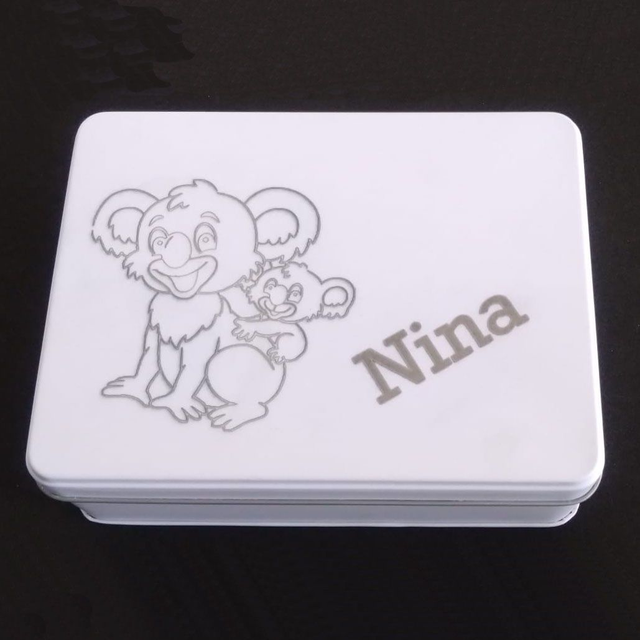 Blechdose weiss 145 x 110 x 50 mm