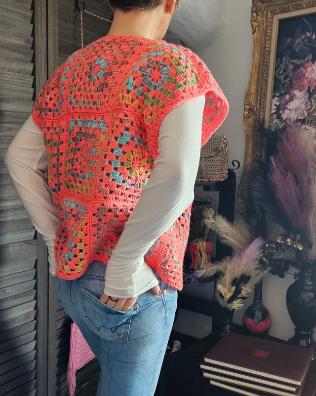 Gilet Granny Corail