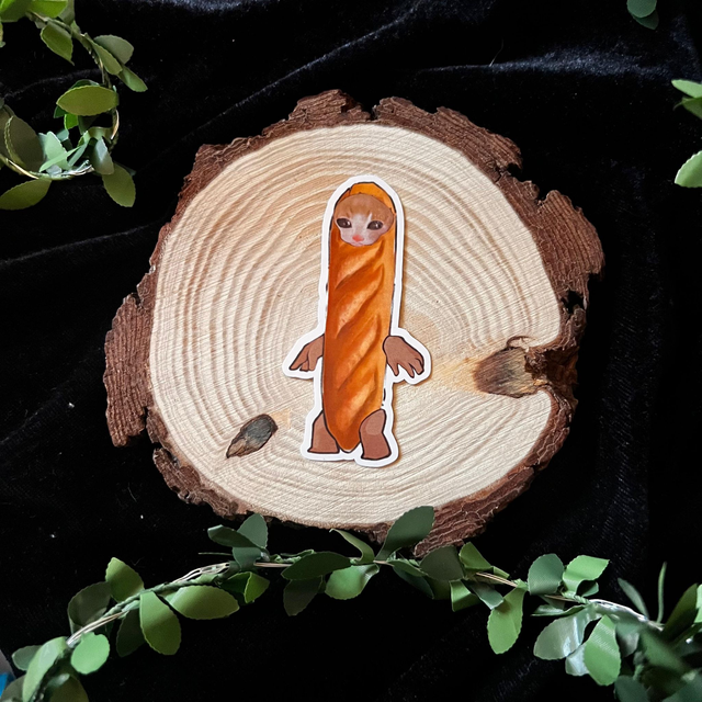 Sticker Gatos comida // Baggette