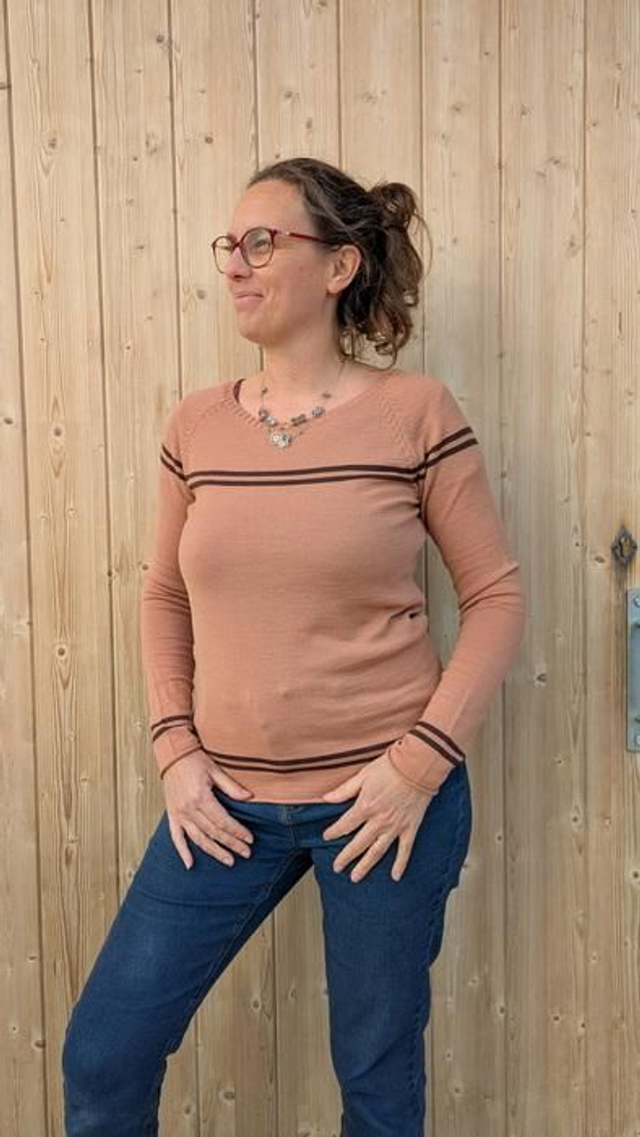 Pull fin unis cuivre