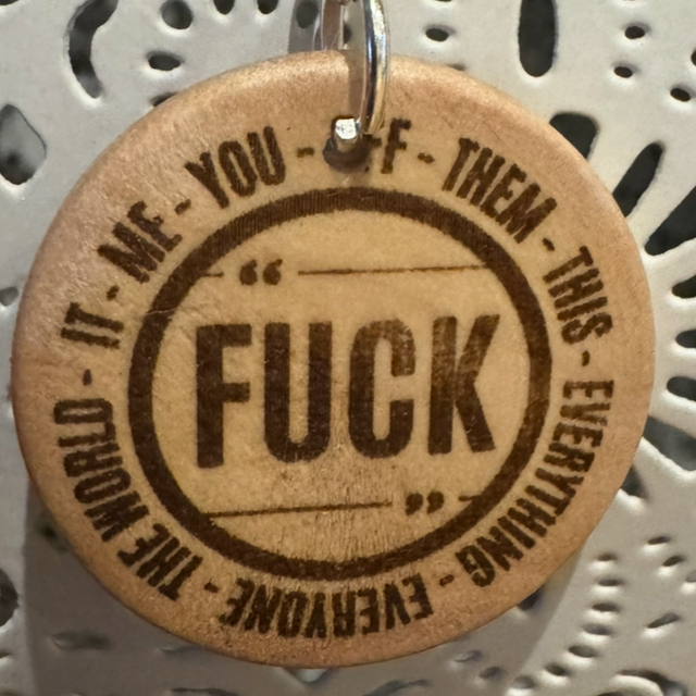Just Rude! Round Wooden Keyrings