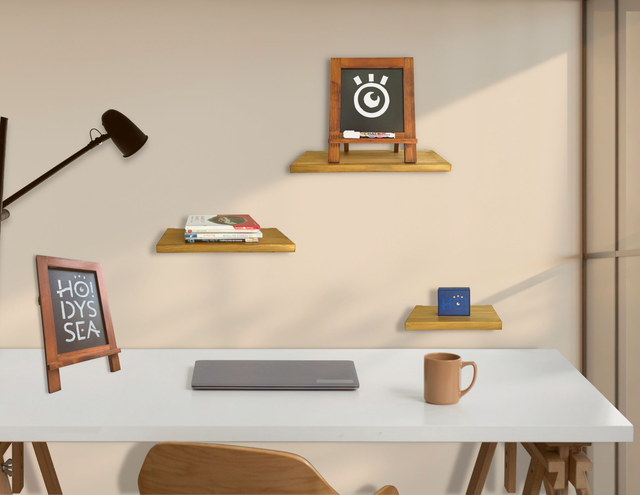 HODYSSEA Lot de 3 Etagères murales FLOTTANT 43-33-23 cm Bois