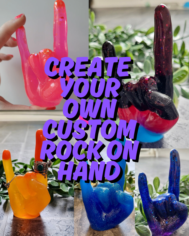 Rock On Hand Ornament - Custom Colour