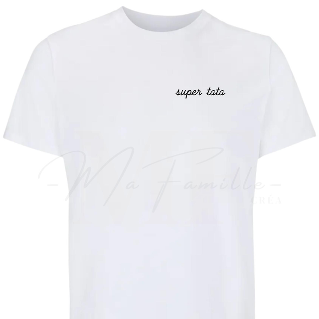T-shirt BLANC MIXTE brodé - TONTON / TATA