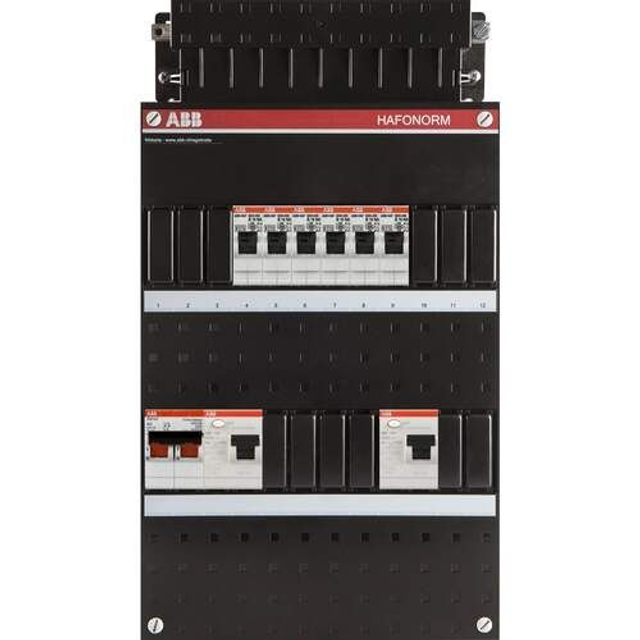 ABB installatiekast 6x achter 2x 30ma+hs 1-fase