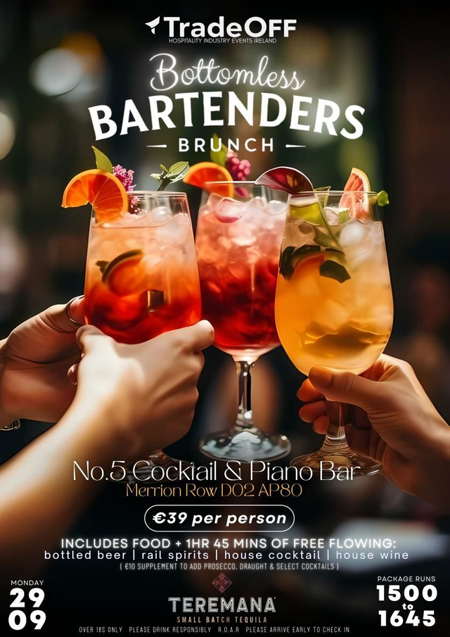 TradeOff Bartenders Brunch Mon 29/9/25