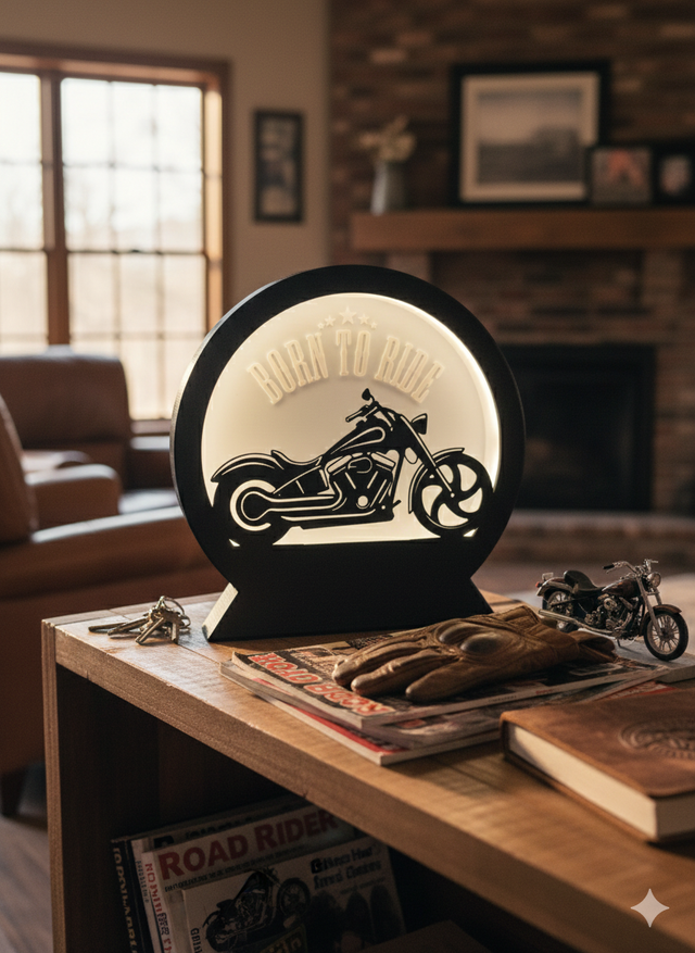 Ringlampe "Born to ride"