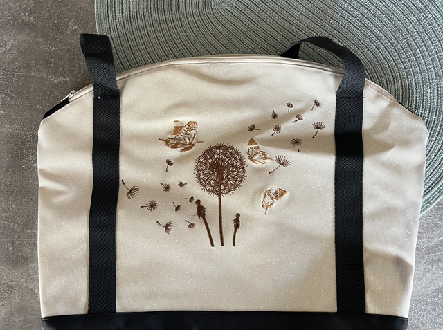 Shopper XL Kunstleder Glitzer bestickt 