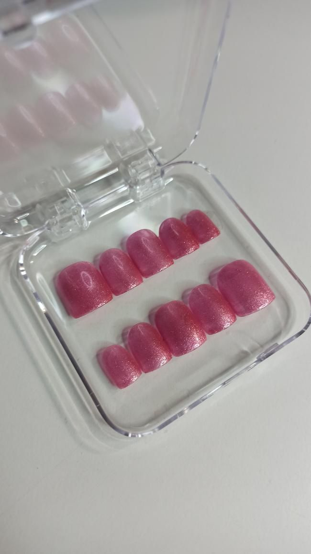 Rose nacré pailleté - Carré XS 