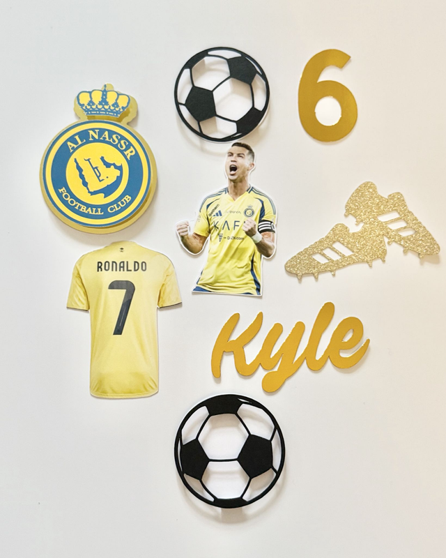 Personalised Al Nassr Ronaldo football Cake topper