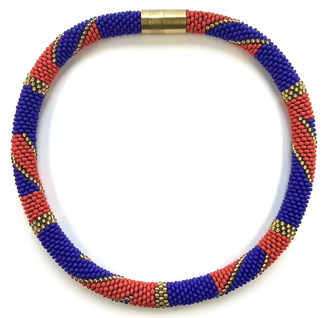 Necklace "Cleo red blue"