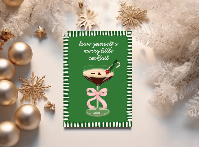 Have Yourself A Merry Little Cocktail Espresso Martini Christmas Card 