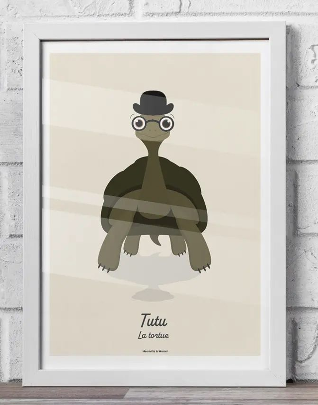 32 - Affiche enfant tortue