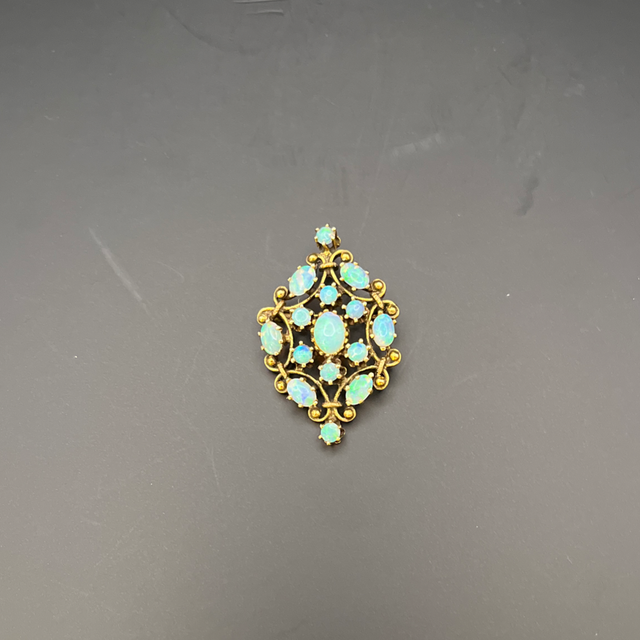 Vintage 14ct Gold Opal Cluster Brooch/Pendant