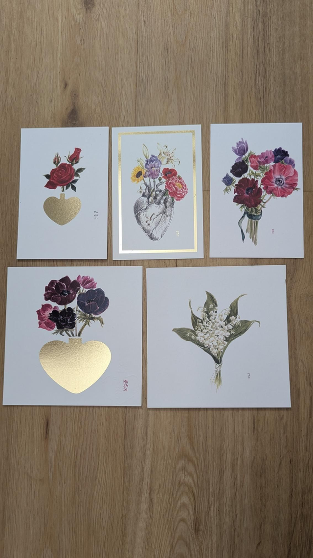 Lot n°8  5 cartes avec défauts 