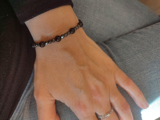 Bracelet Lilia Onyx et Hématite 