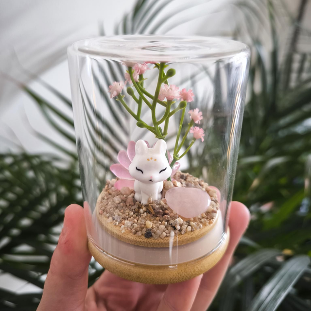 Ami protecteur - Kitsune rose (quartz rose)