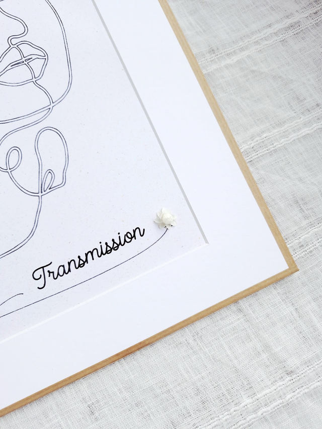 Illustration à fleurir - grand modèle - Modèle "Transmission" PERSONNALISABLE