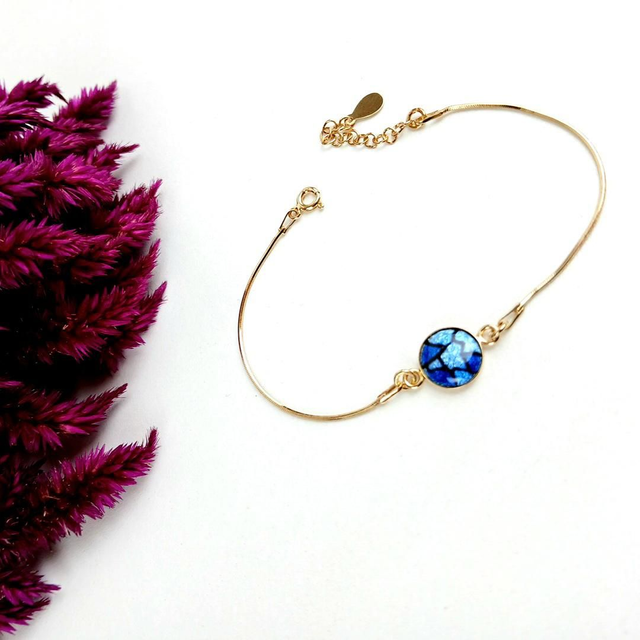 Bracelet en émail, Plaqué Or 