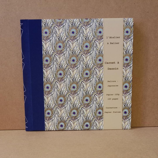 Carnet à Dessin Plume de Paon