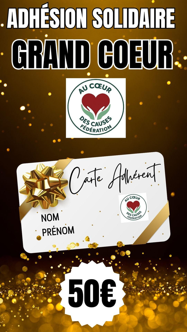 Adhésion annuelle Grand Cœur ❤️ – 50 €