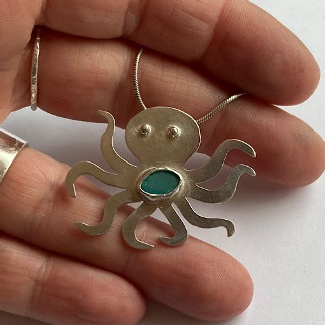 Sterling Silver Octopus Pendant