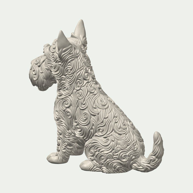 Sitting Scottie Dog Statue