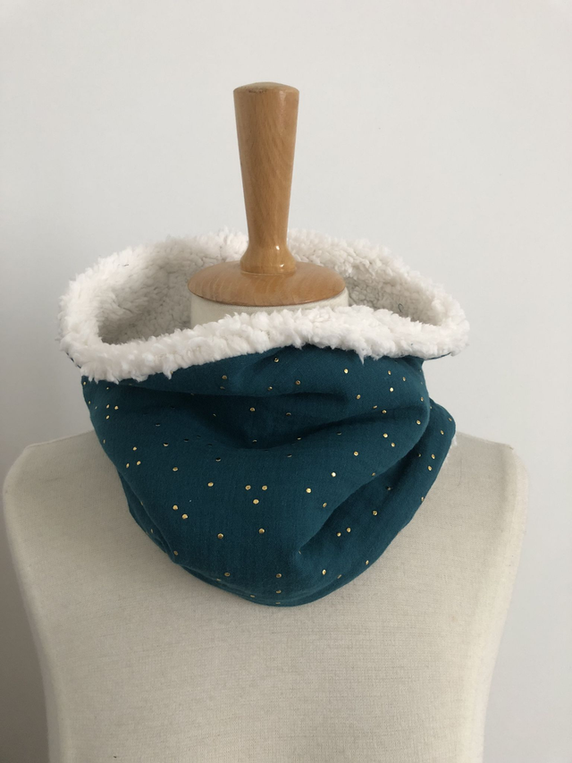 Snood gaze de coton doublé sherpa