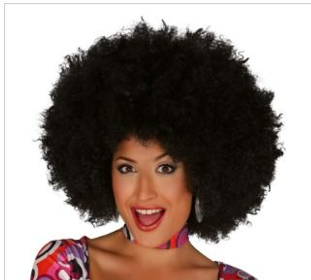 CARNEVALE , PARRUCCA AFRO NERA “EXTRA”