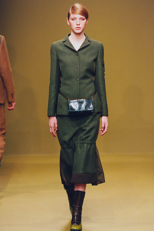 Miu Miu FW 1999 – Veste tailoring militaire en vert olive