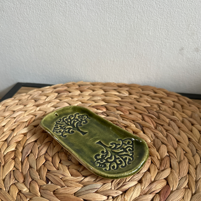 Porte encens 2 arbres verts