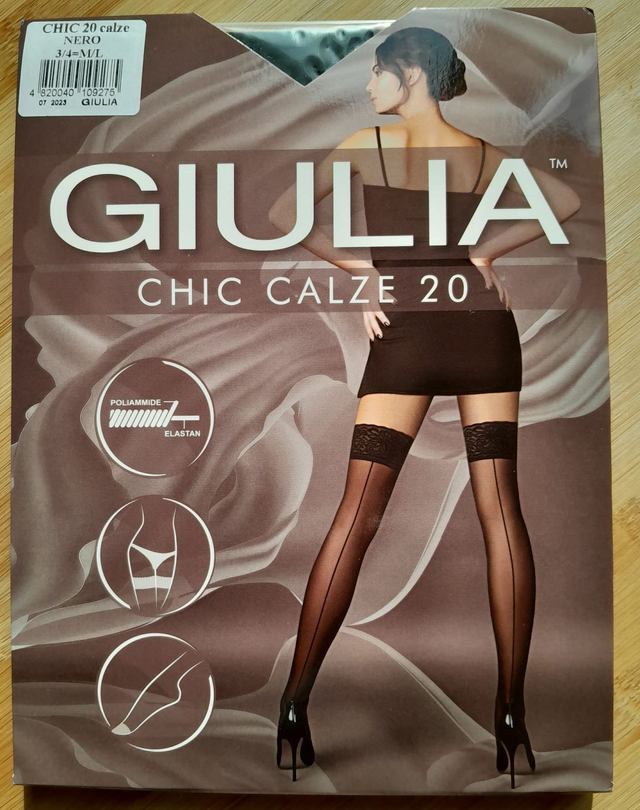 Bas couture noirs auto-portants "Chic Calze"