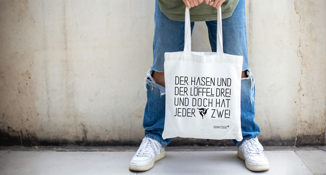 BAUMWOLLTASCHE – DER HASEN UND DER LÖFFEL